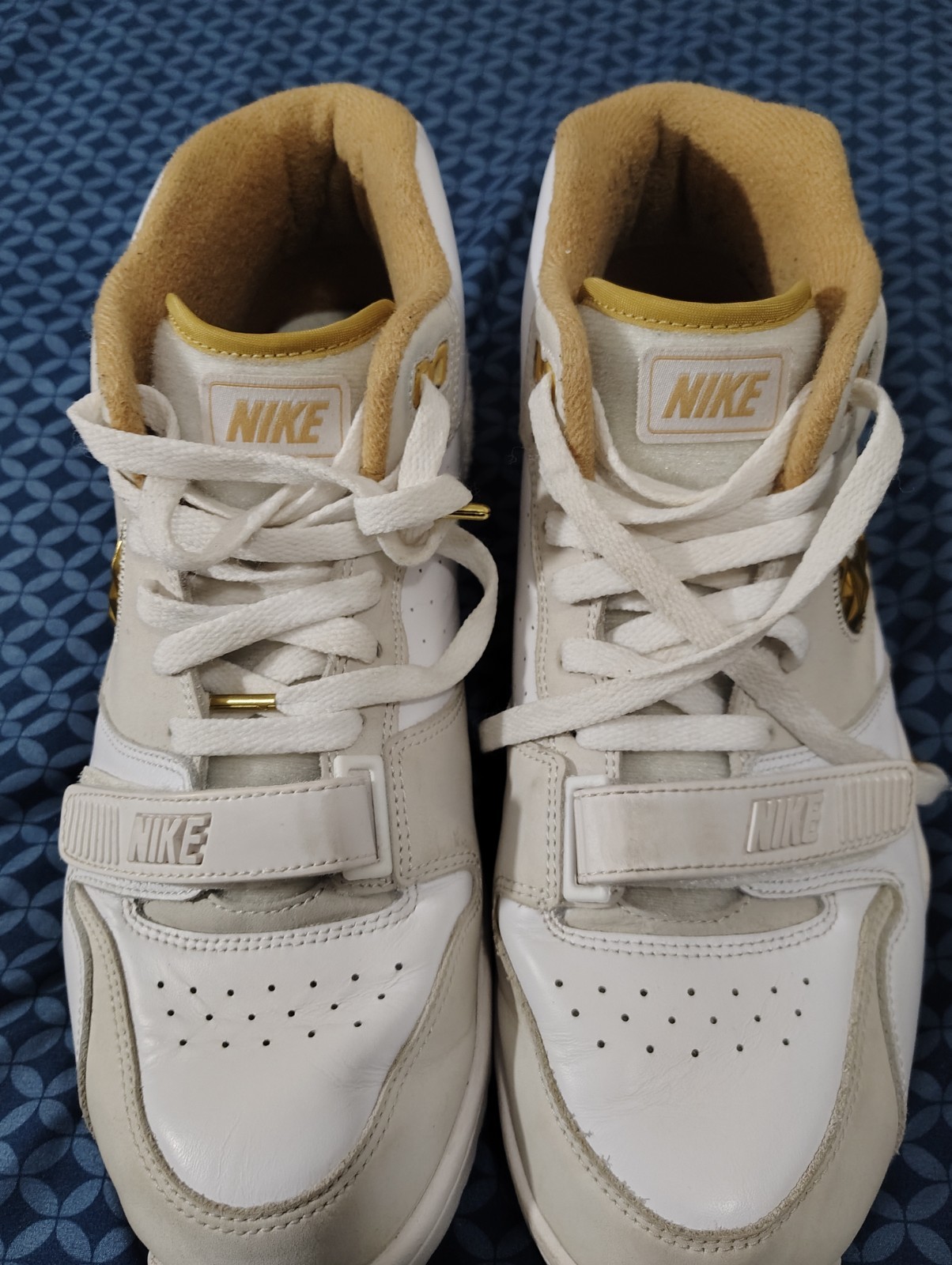 Nike Air Trainer 1 CFP Pack Mid Top Lace Up Strap Leather White/Gold FJ6196-100