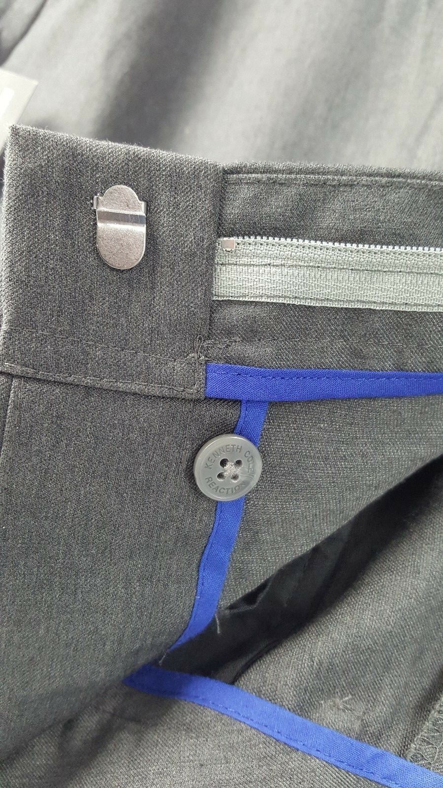 NWT Kenneth Cole Reaction Mens Pant-Tastic Core-Spring Pants Sz 38W Heather Gray