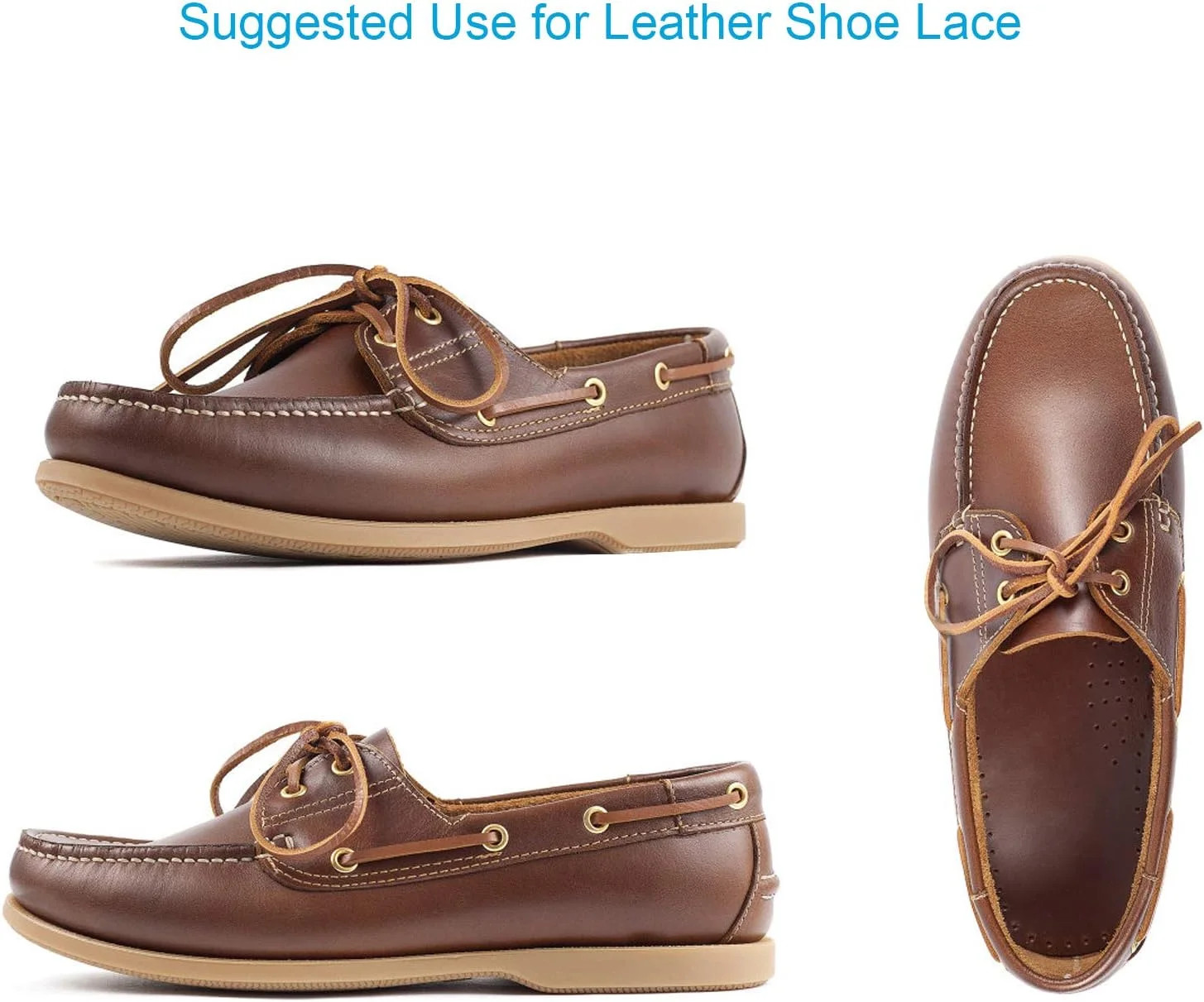 Leather Shoelace Boot Lace Boat Shoe Lacing Kit – 72 Inches Long 3.2mm (1/8″) Wi
