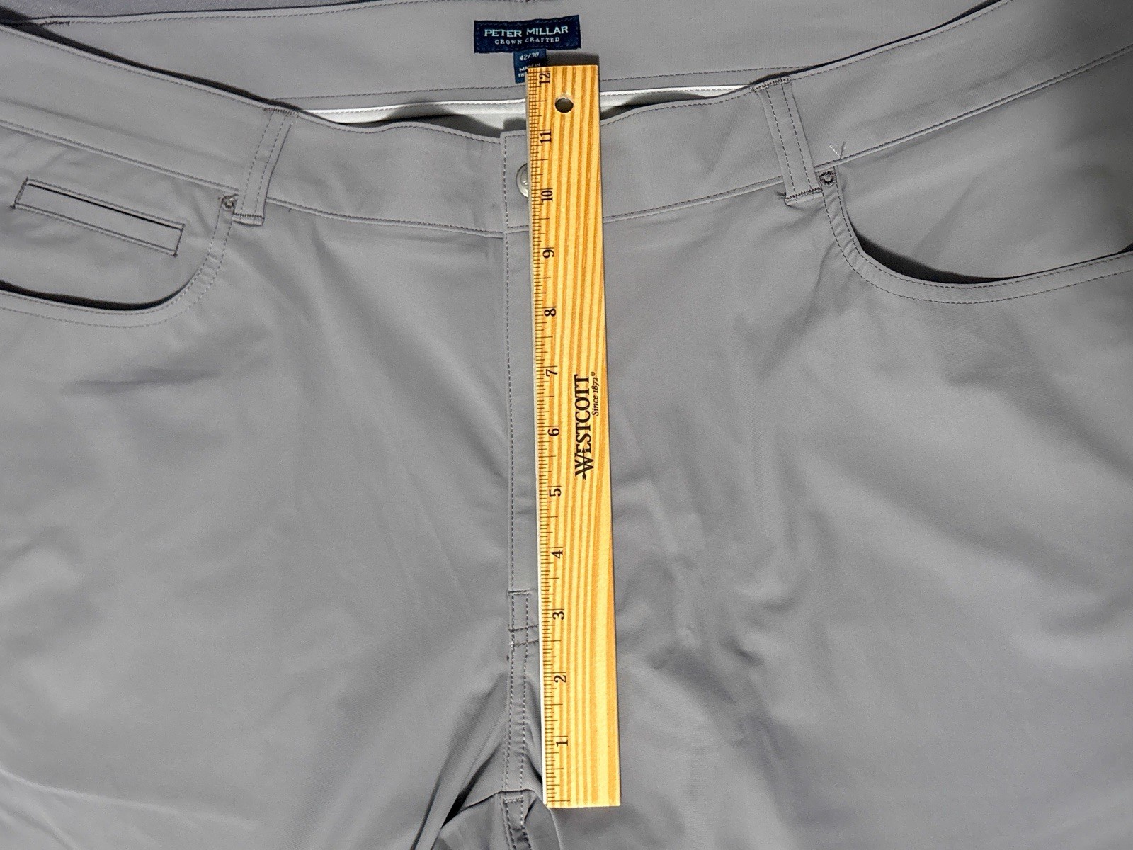 Peter Millar Pants Size 42×30 Tailored Fit Golf Gray Crown Crafted $185 NWT