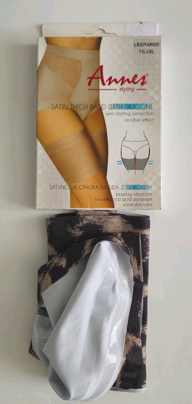 1 Pairs Leopard Satin Anti Chafing Thigh Bands Womens 2XL None Slip T087