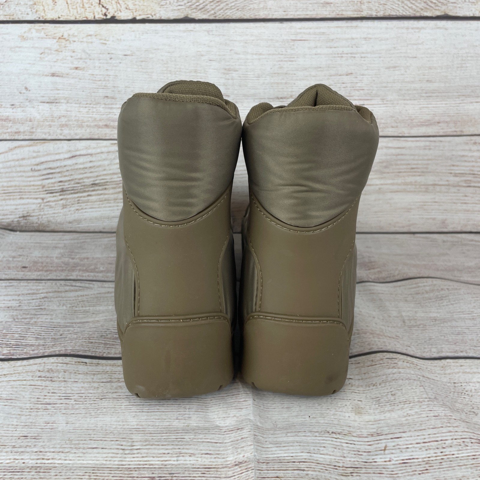 Bottega Veneta Puddle Bomber Mens Sz EU 46 US13 Lace Up Boots Jute Tan Nylon