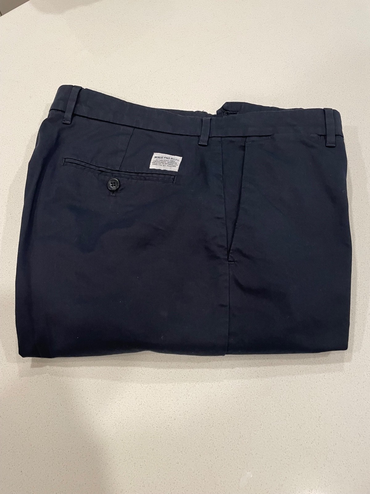 NEW Norse Projects Men’s Aros Slim Light Stretch Chinos 34W NEVER WORN Unhemmed