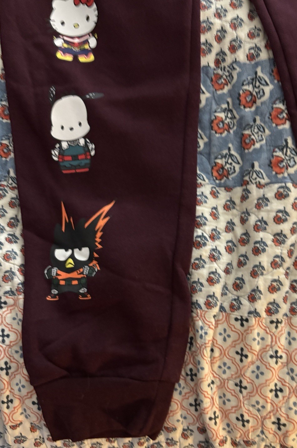 Men’s SZ M 32/34 My Hero Academia Hello Kitty & Friends Jogger Sweatpants~