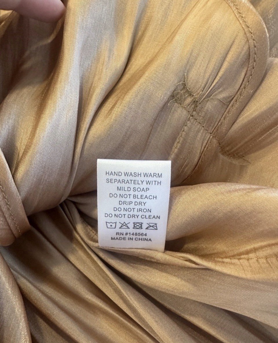 AKIRA Metallic Rose Gold Double-Breasted Trench Coat