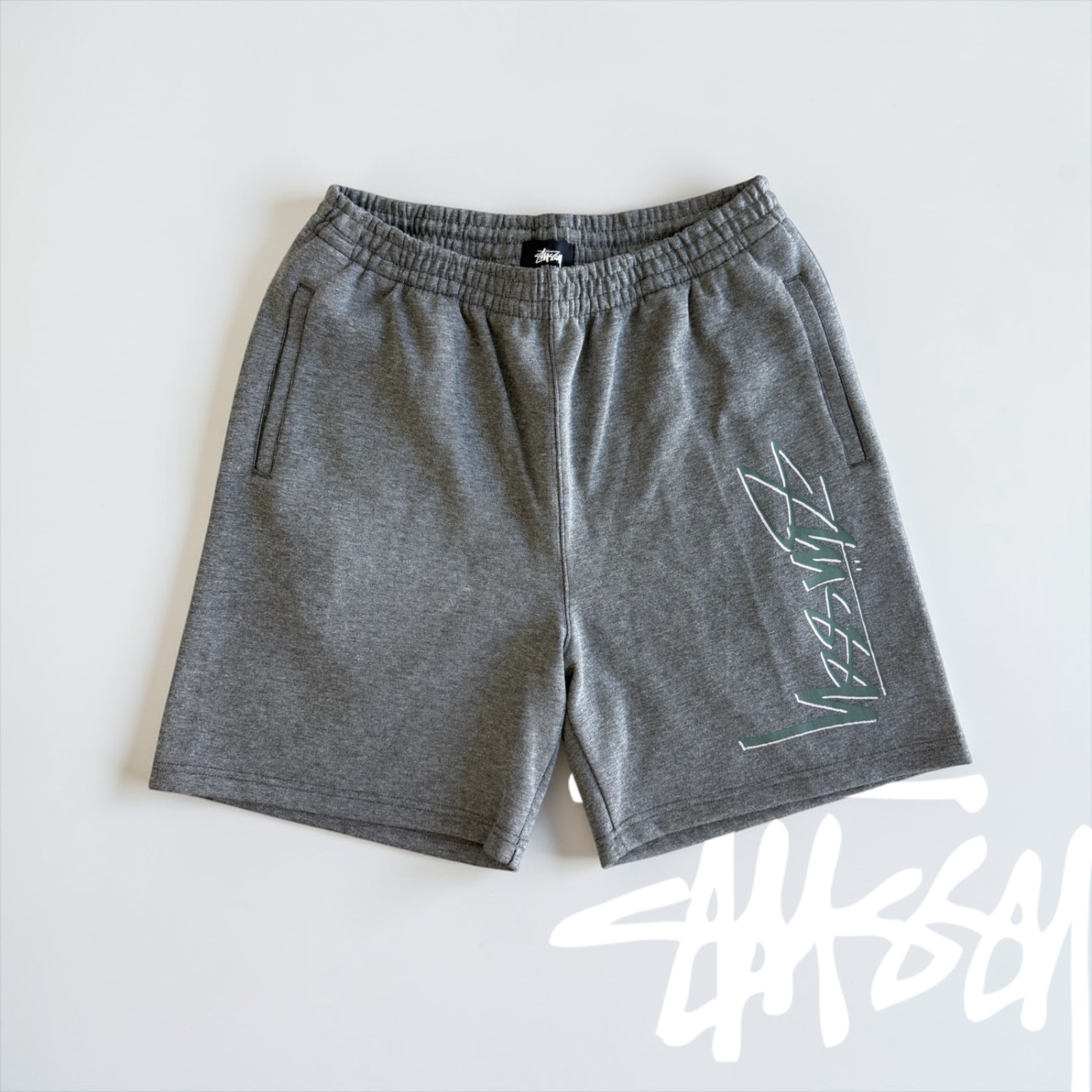 STUSSY AU Shadow Script Track Shorts-Dark Grey, Size: 30, 32 NEW 100% Authentic