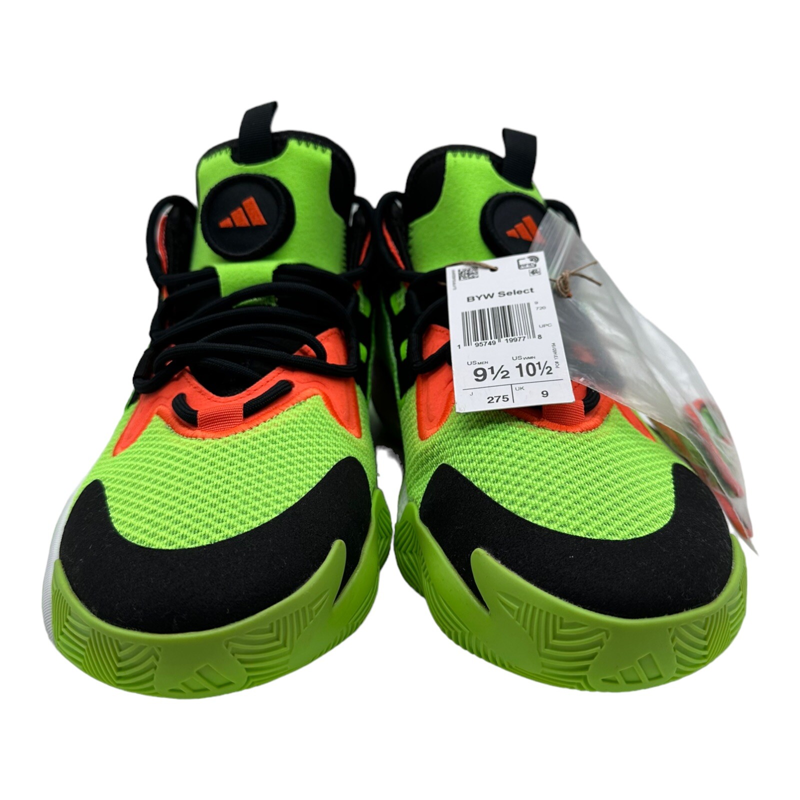 Adidas Boost BYW Select Shoes Solar Green Orange Basketball Sneakers NEW Sz 9.5