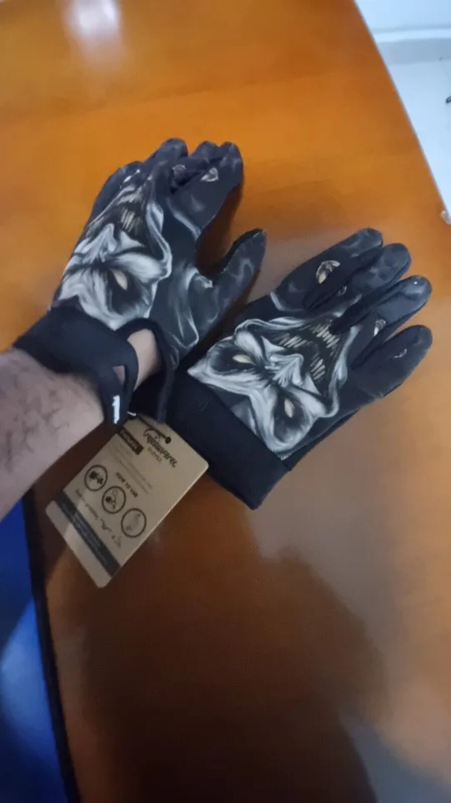 Biker Skeleton Bone Gloves Racing Cycling Motorcycle Mechanics Goth Full Finger