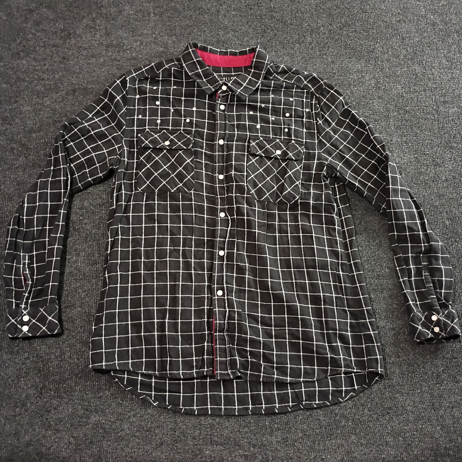 Idyllwind Womens Black White Plaid Studded Western Snap Shirt Medium