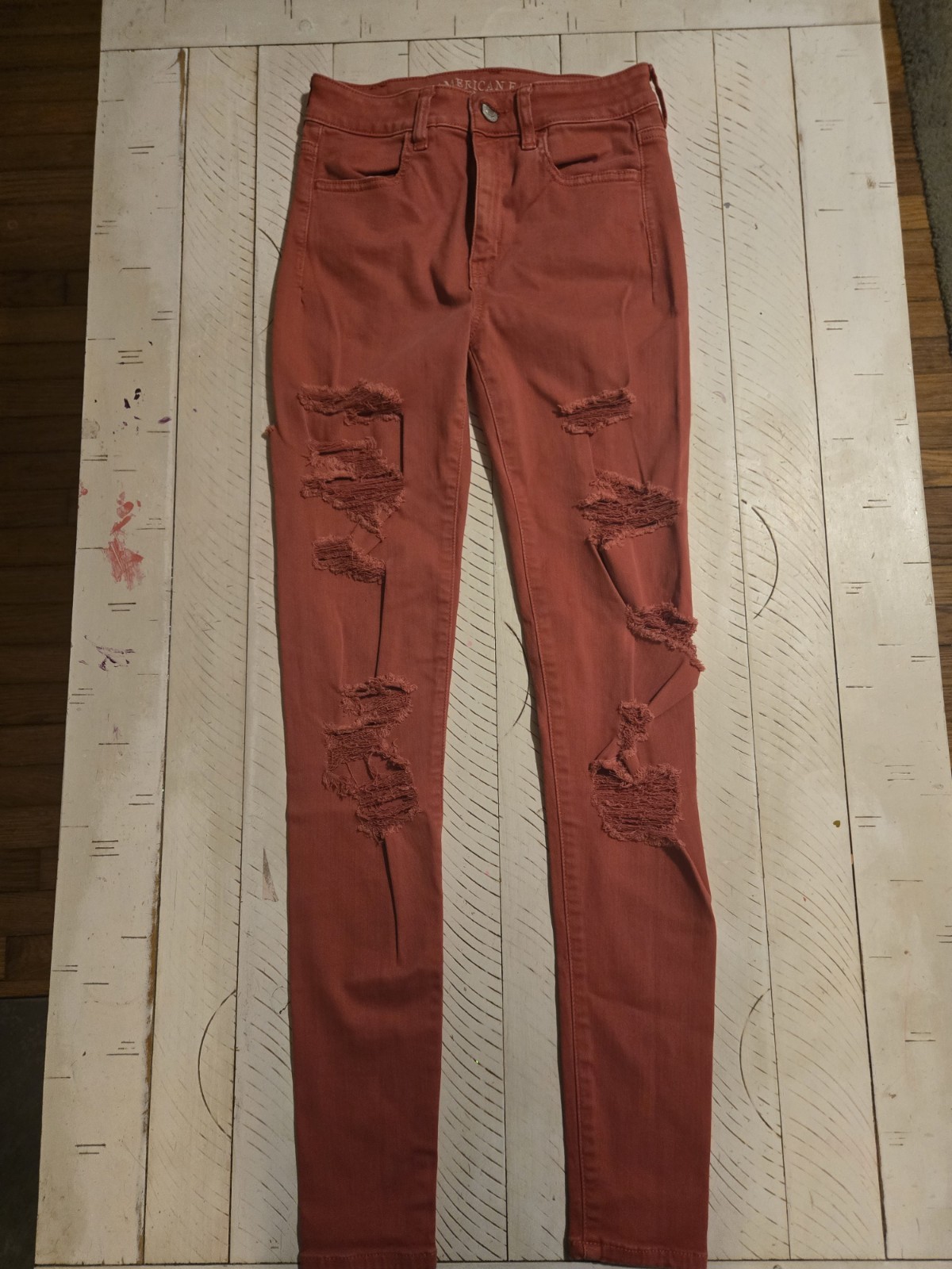 American Eagle Next Level Stretch X Jegging Women’s Coral Distressed