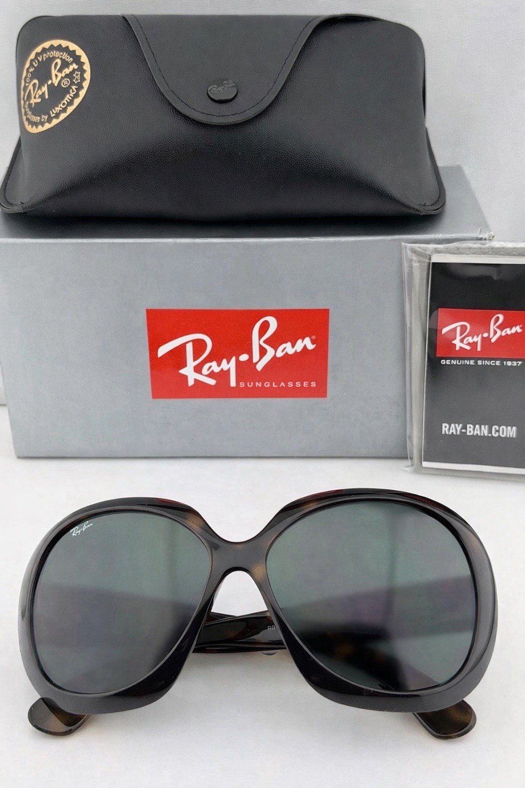 New Ray-Ban Jackie Ohh II Tortoise/ Green G15 60mm Sunglasses RB4098