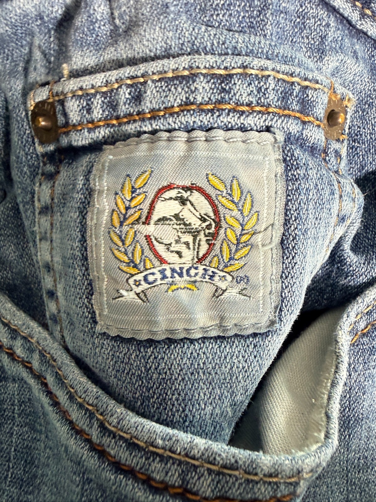 Cinch Silver Label Jeans Blue Straight Leg Stretch Cowboy Ranch Western 34×36