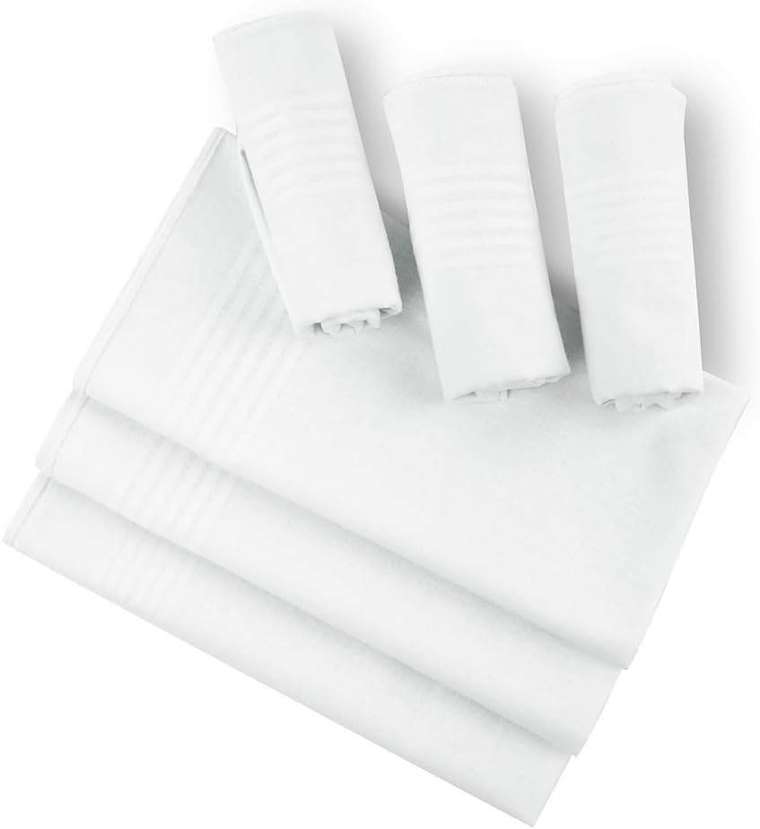 Men’s Handkerchiefs Cotton Hankerchiefs White Machine Wash Pocket Squares