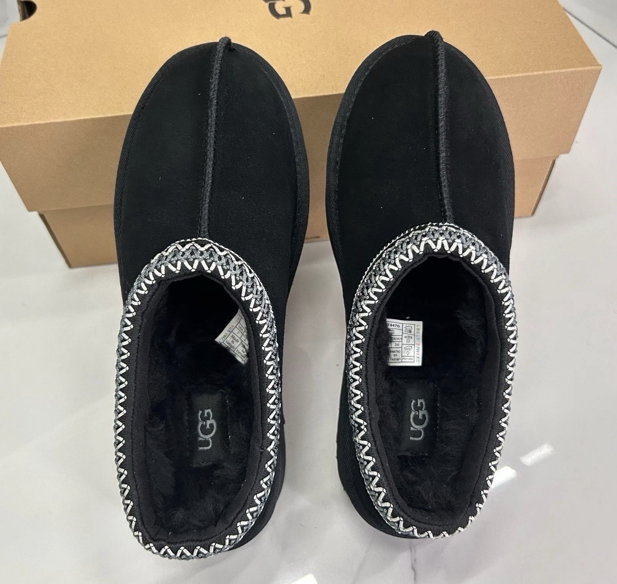 UGG Women’s Tasman II Black Braid Suede Upper Slippers US 6-11 Comfort Shoes New