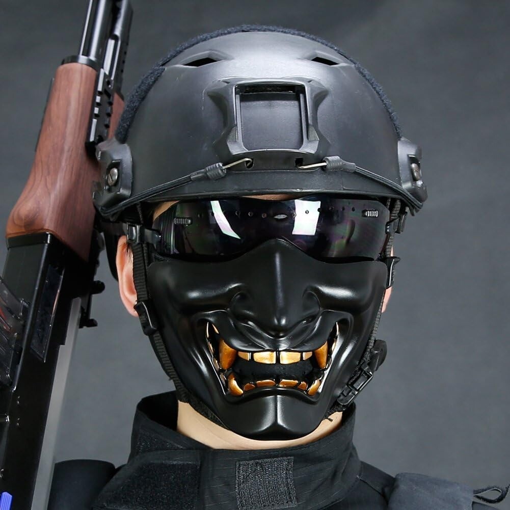 Tactical Airsoft Half Face Mask Evil Demon Monster Protective Mask for Halloween