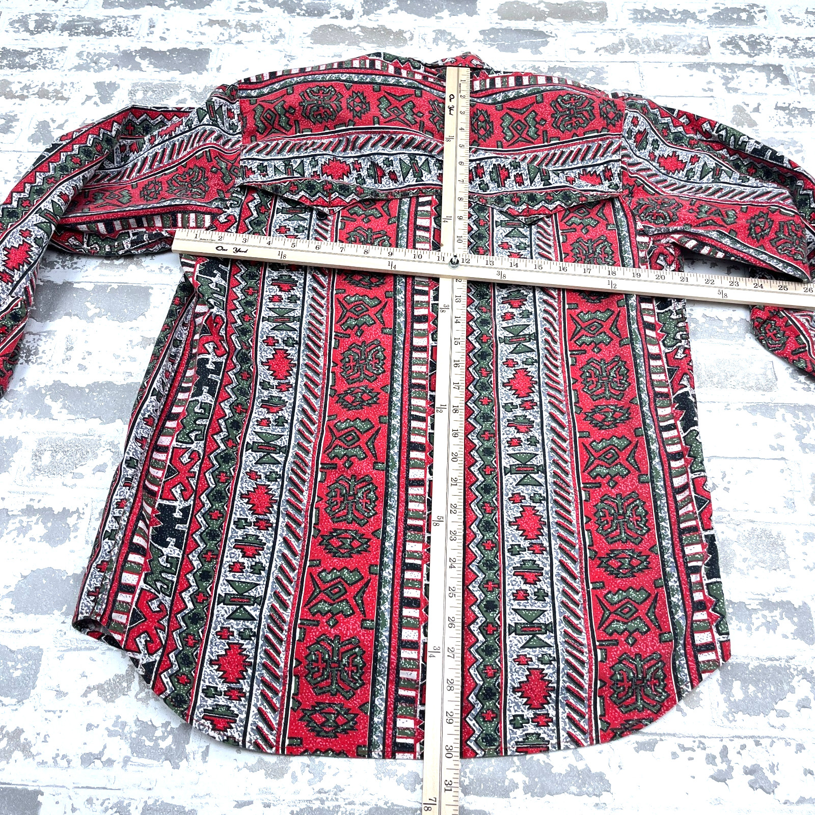 Vintage Saddlebrook Western Shirt Men Medium Red Button Up Cowboy Southwestern