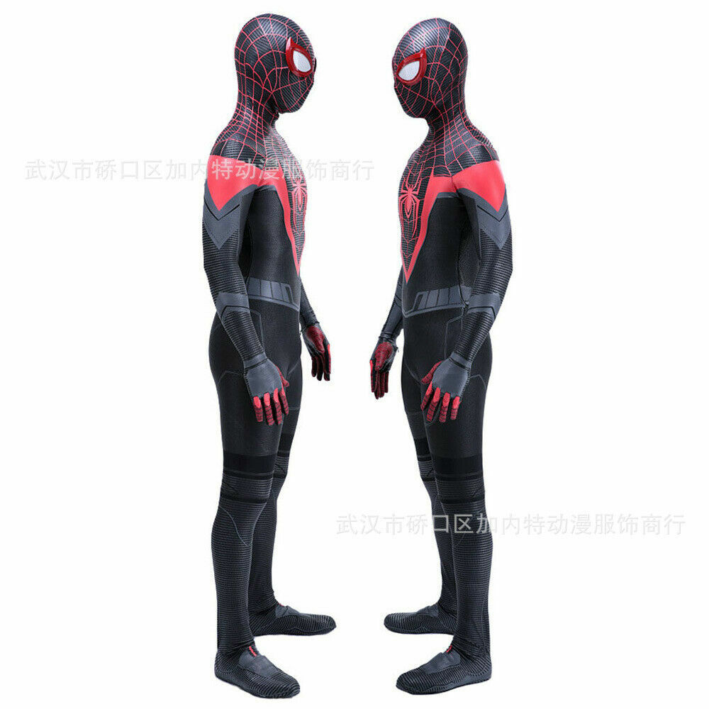 2021 Miles Morales Spiderman Jumpsuit Spider-Man Cosplay Costume Halloween Props