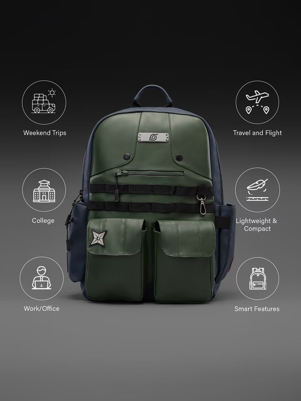 Naruto Kakashi Hatake Tactical Utility Backpack Official Licensed 2026