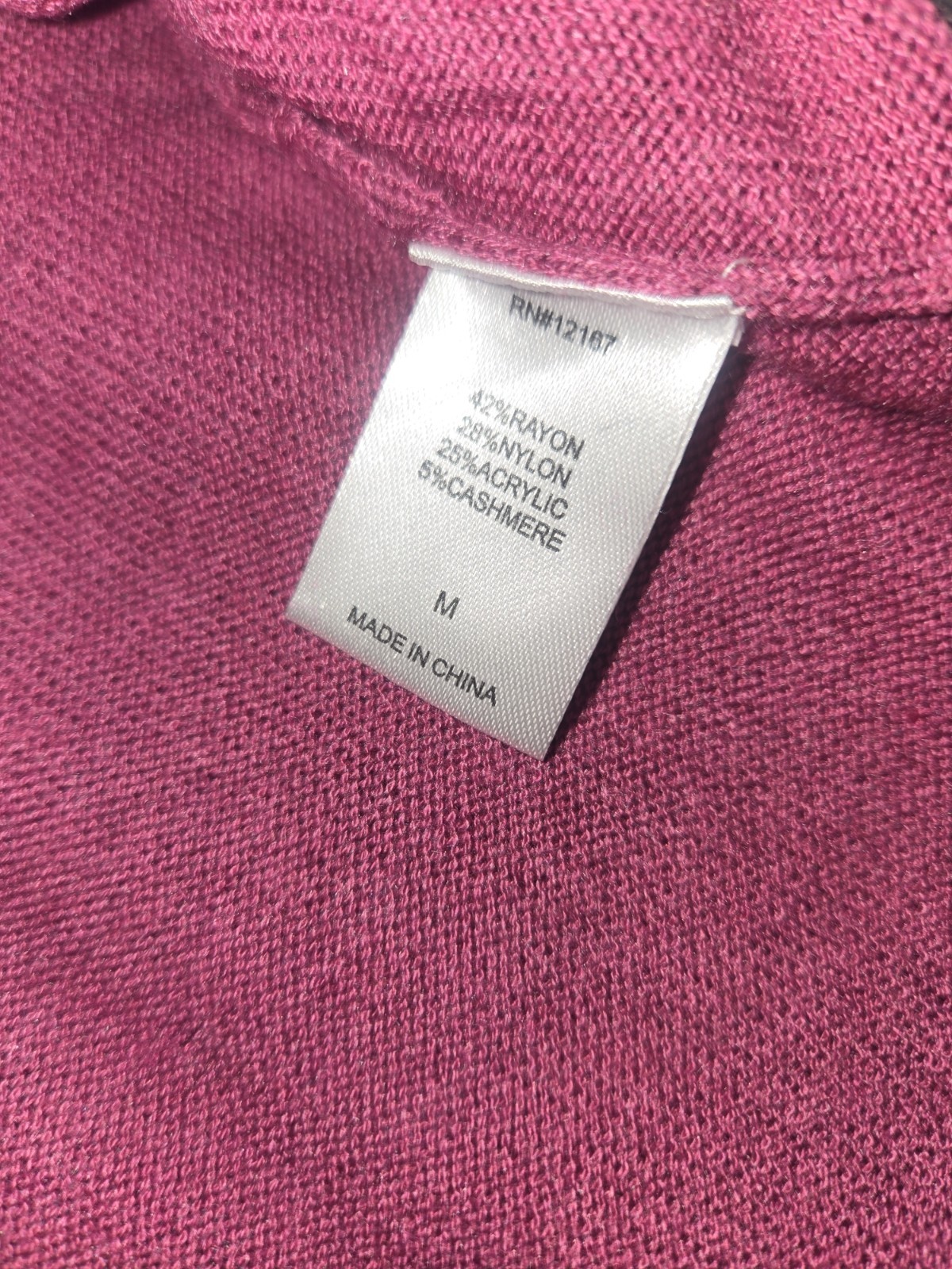 Laurie Felt LA Sweater Size Medium Pink Daisy Print Cashmere Blend