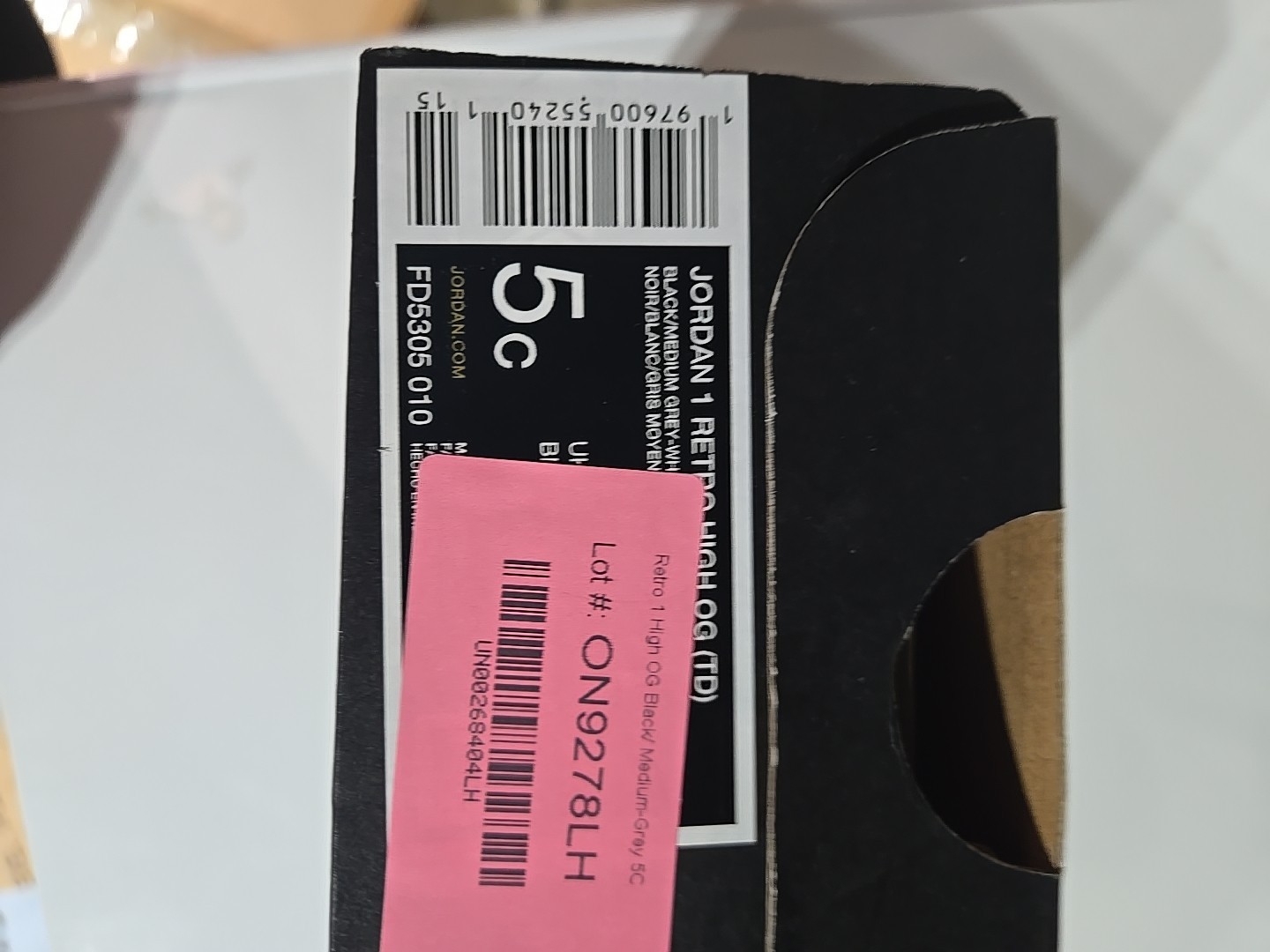 Nike Air Jordan 1 Retro High OG Satin Black Grey FD5305-010 Toddler Size 5C New