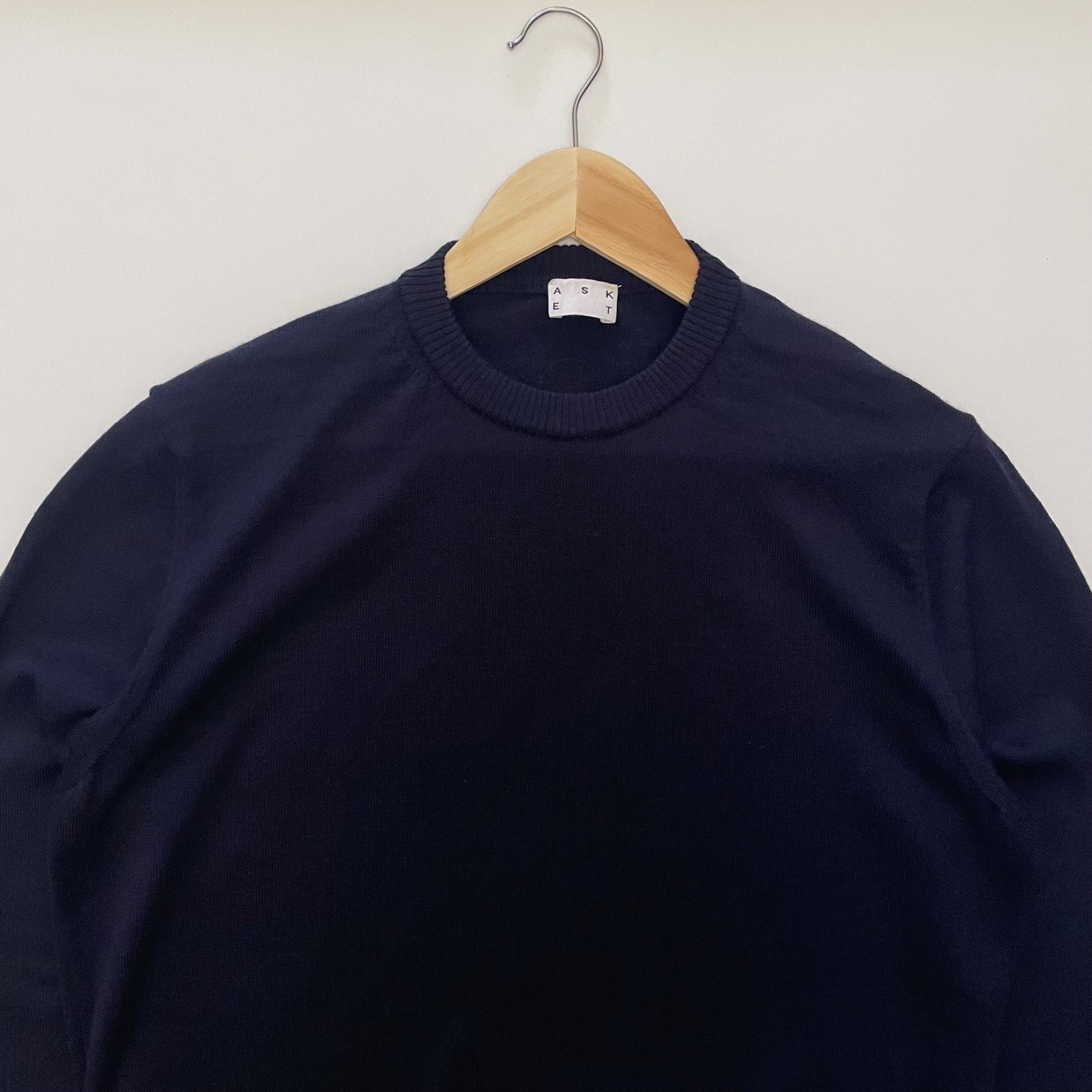 Asket Merino Wool Sweater Men’s Size M Regular Blue Made in Romania *Read