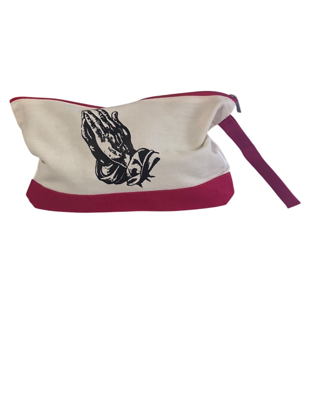 Praying Hands Zipper Pouch 10.2×5.5×2 Faith Cosmetic Bag Pencil Case Travel Case