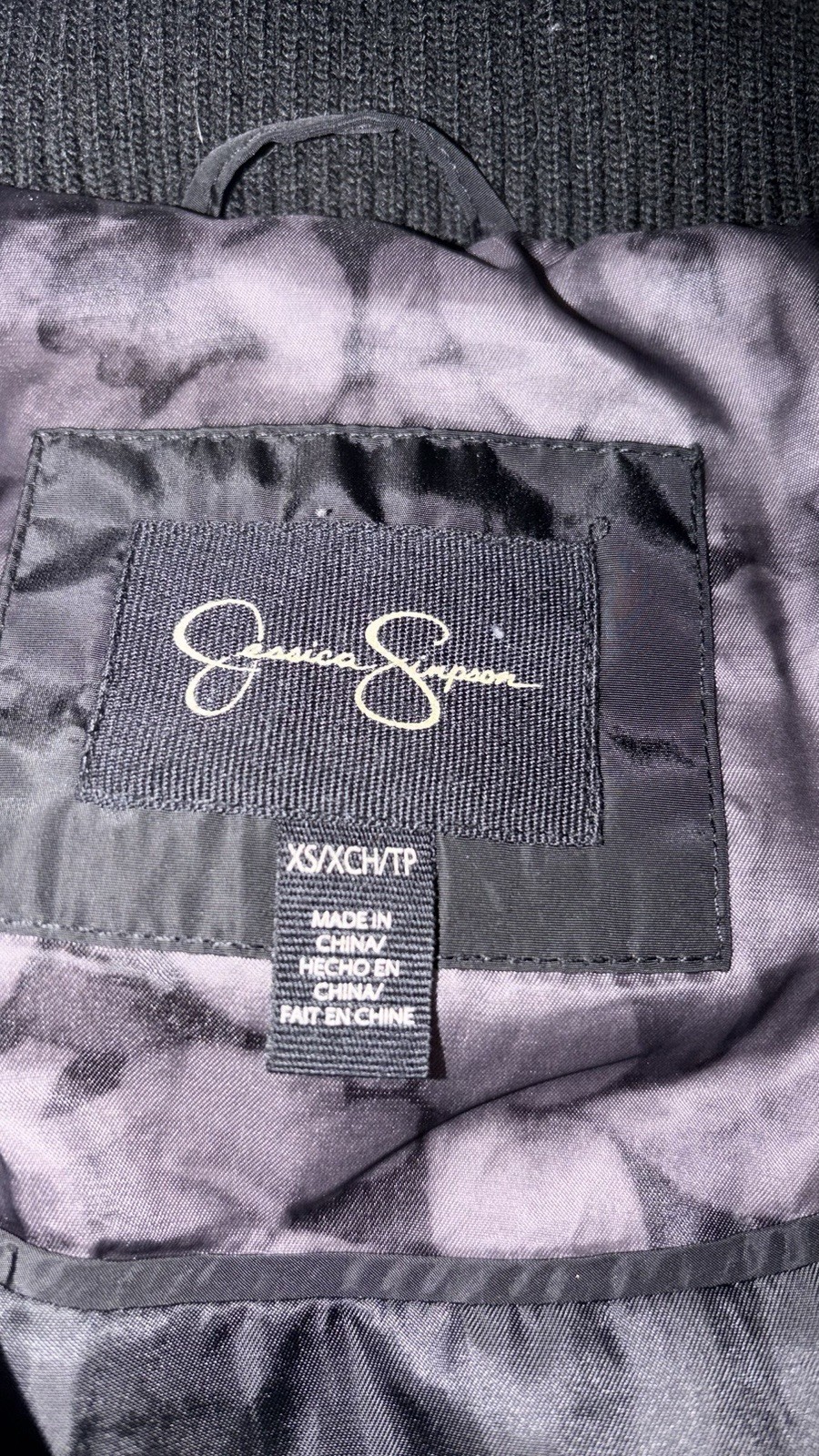 Jessica Simpson Women’s Petite Black Hooded Full Zip Mid-Length Puffer Coat, XS