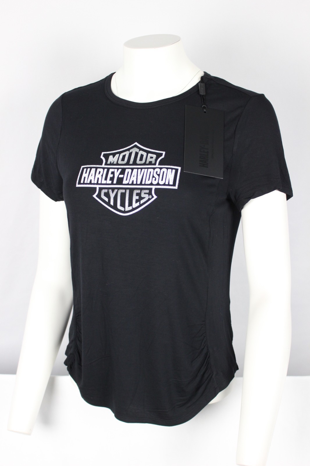Harley Davidson Women’s Beveled Bar & Shield Bling Top Black 96844-25VW