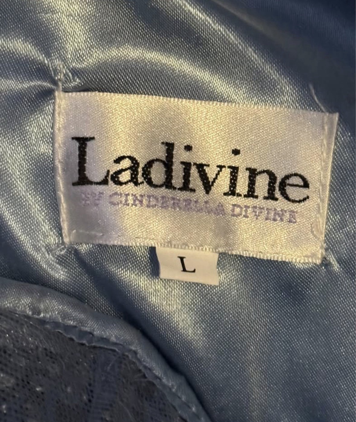 Ladivine by Cinderella Divine Women’s Blue Off Shoulder Formal Prom Dress