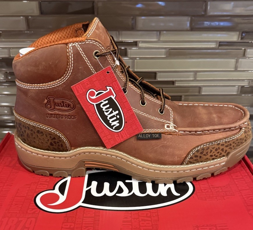 Justin Men’s SE253 Corbett 5″ Barley Brown Alloy Toe 9.5 M Waterproof Work Boot