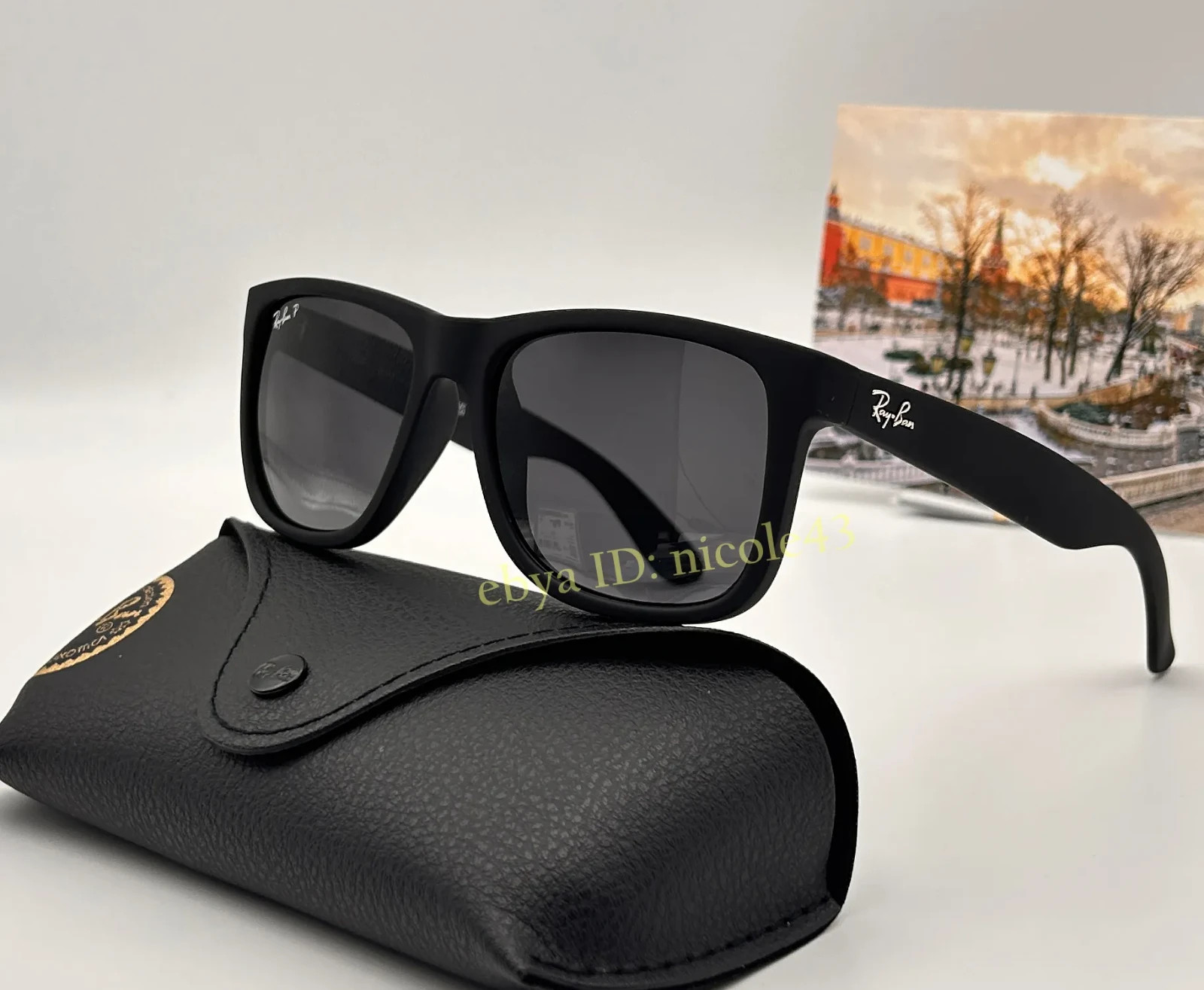 Ray-Ban RB4165 Justin 622/2V Polarized Sunglasses Matte Black/Grey 100% UV 54mm