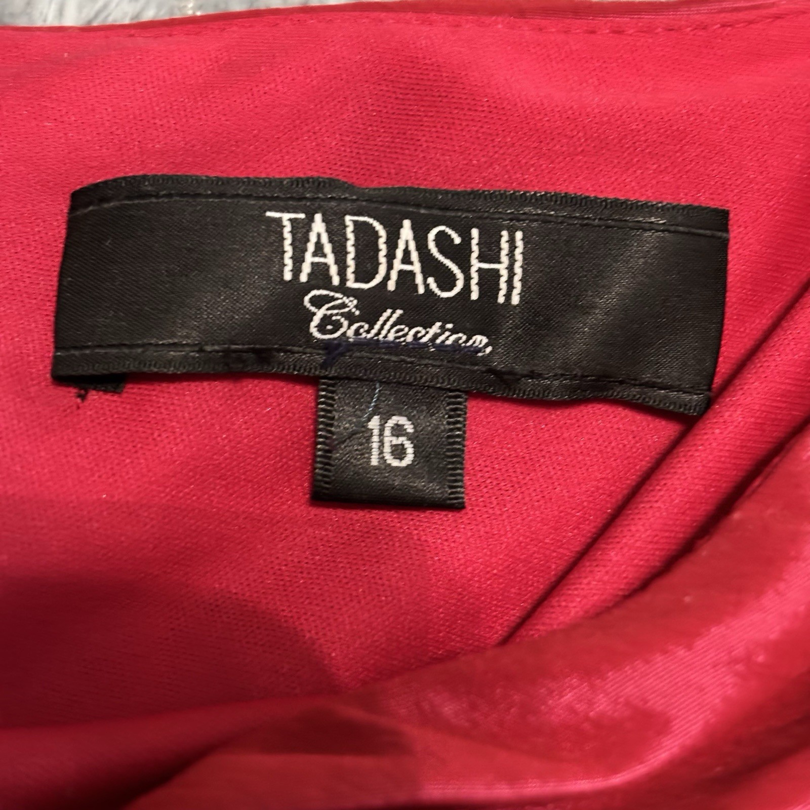 Tadashi Collection Red Satin Ruched Pleated Fit & Flare Midi Dress 16