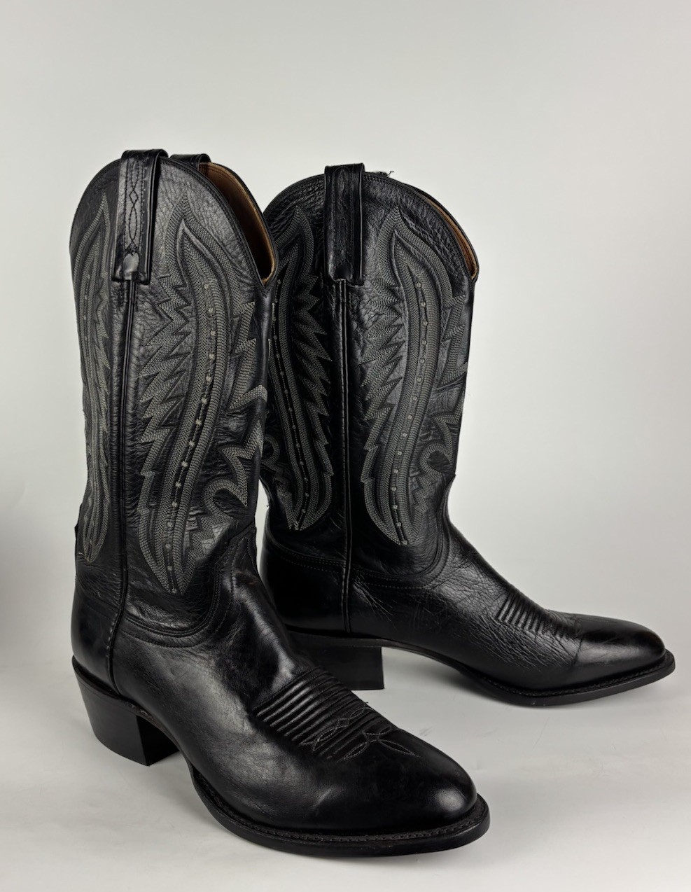 Lucchese Italian Kangaroo 2000 Mens Sz 9 D Western Boots Cowboy Black READ
