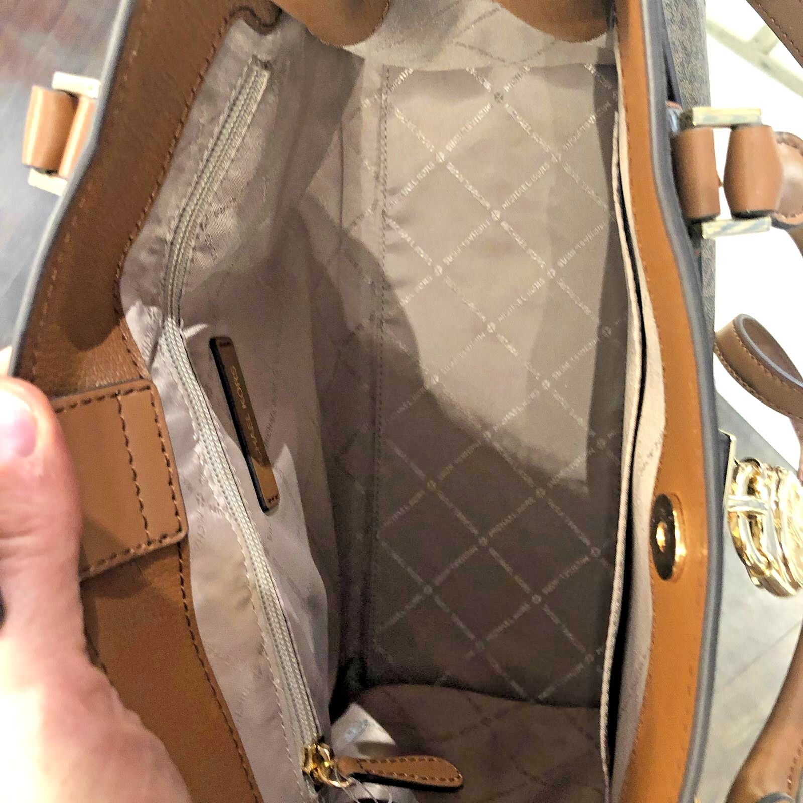 MICHAEL KORS HAMILTON MEDIUM SATCHEL SHOULDER BAG BROWN HANDBAG PURSE MESSENGER