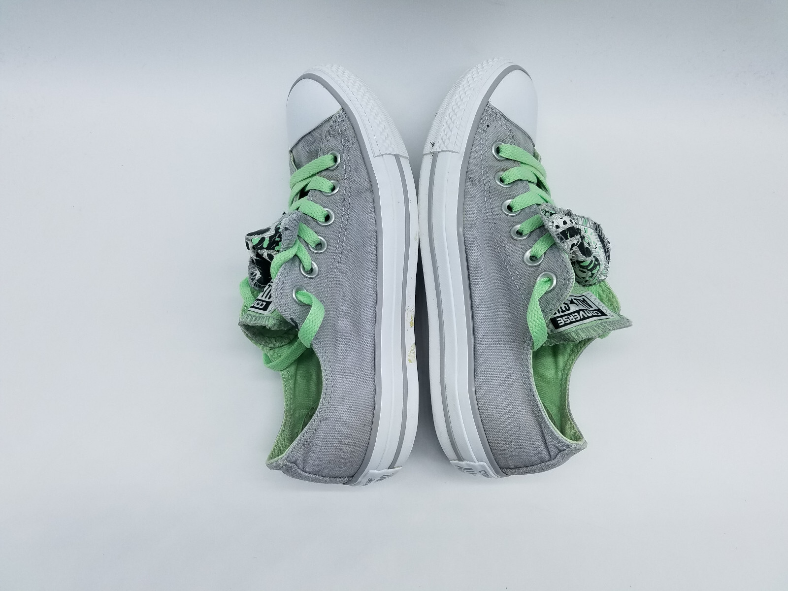 Converse All Star Double Tongue Women’s Sneakers Size 7 Gray Mint Green