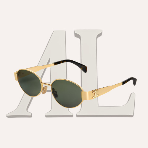 Celine – Triomphe Oval Metal Sunglasses