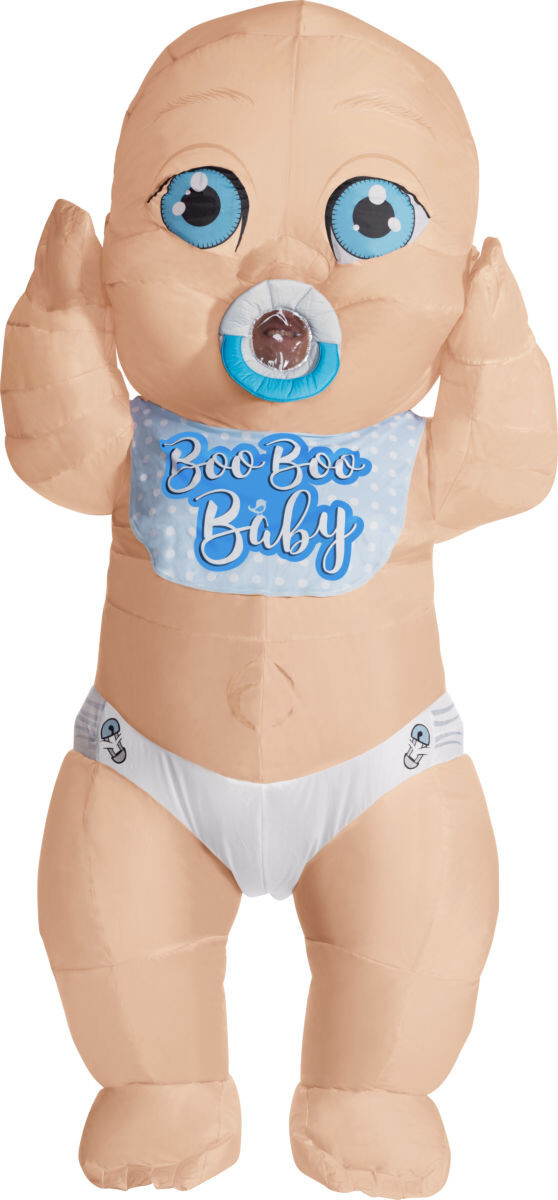 Adult Inflatable Boo Boo Baby Costume gender reveal boy blue shower new mom
