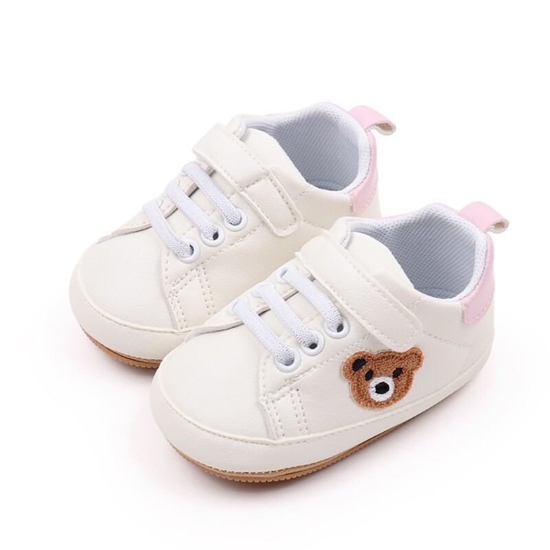 1 Pair Antislip First Walkers Baby Shoes Artificial PU Sneakers Toddlers Gift