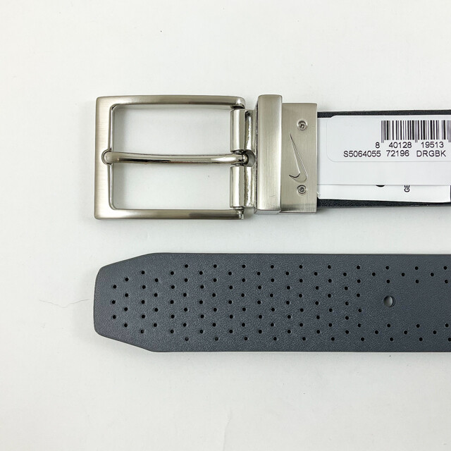 NIKE GOLF MEN’S PERFORATED REVERSIBLE BELT SIZE: 38 (FITS W36) GREY/BLACK 20187