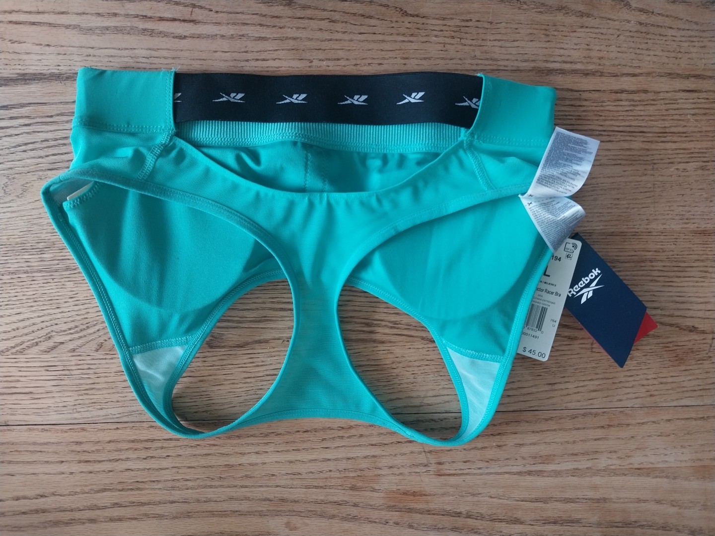NWT Reebok Lux Vector Racer Bra Sz Large Racerback Training Rfid Unleashed Green
