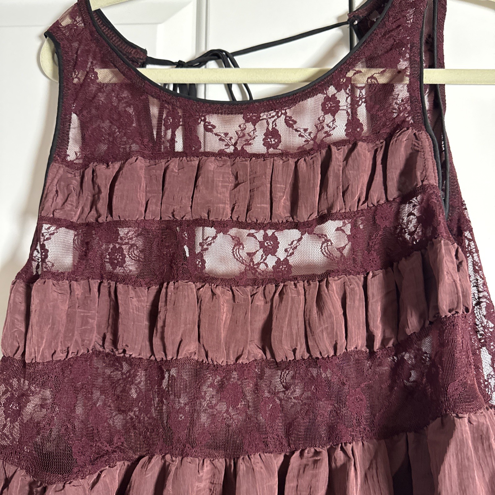 Free People Intimately Current Obsession Mini Slip/Tunic Size XL Plum 0382