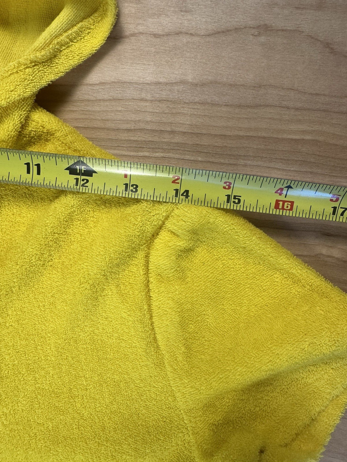 vintage 80’s JC PENNY california YELLOW TERRY CLOTH BEACH COVERUP large HOOD