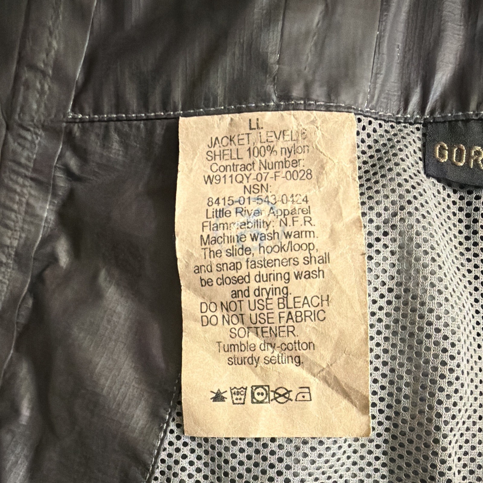 SPEAR Issue Patagonia Men’s LL/LVL6 Full Zip goretx Shell ECWCS Military Jacket