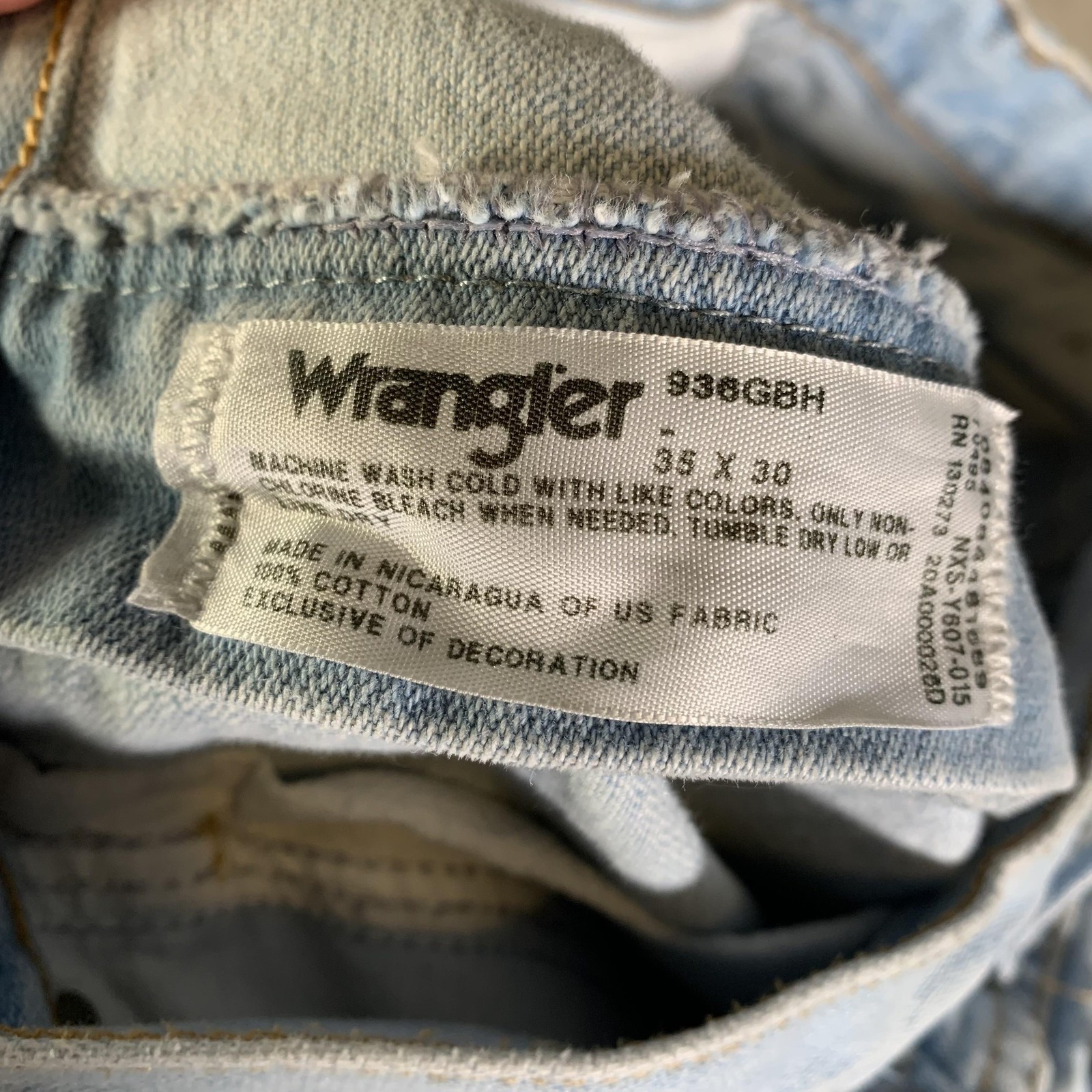 Vintage Wrangler 936GBH Jeans Mens 34×30 (Tag 35×30) Blue Light Wash Straight