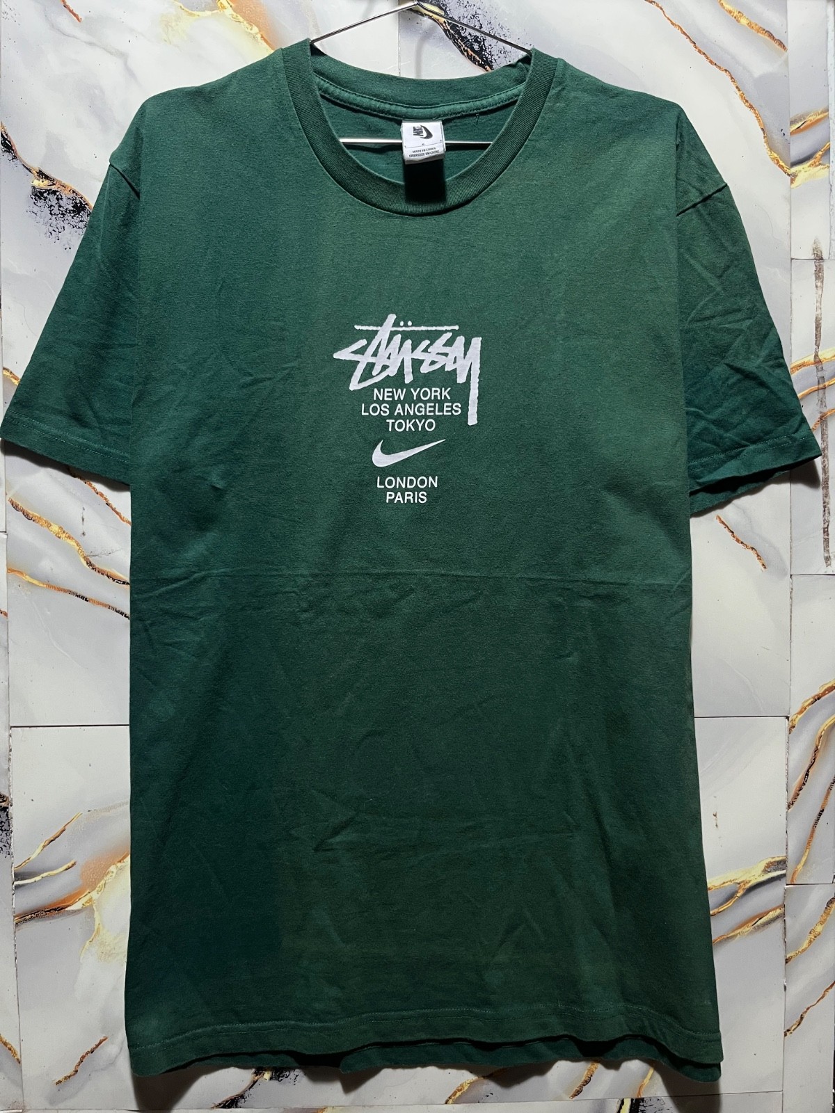 NIKE X STUSSY INTERNATIONAL T-SHIRT SIZE LGREEN