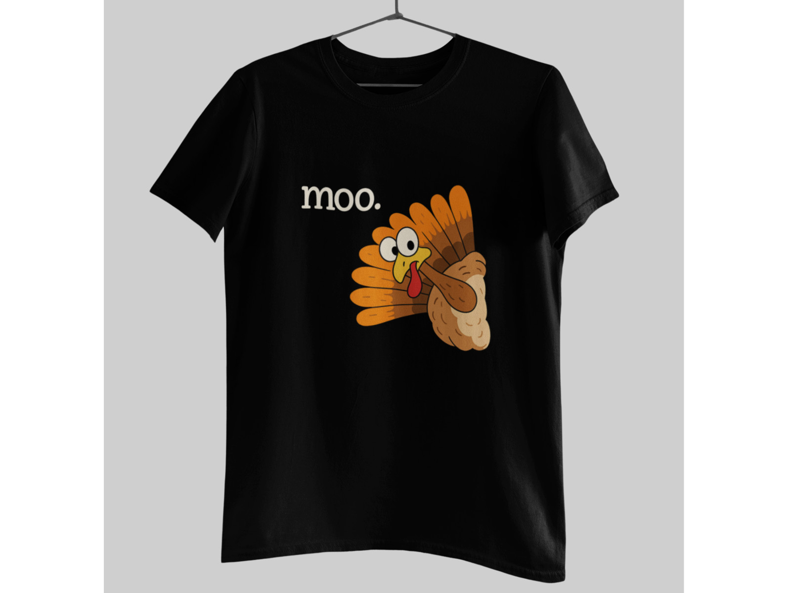 Moo Turkey Shirt Funny Thanksgiving Animal Mix-Up Tee