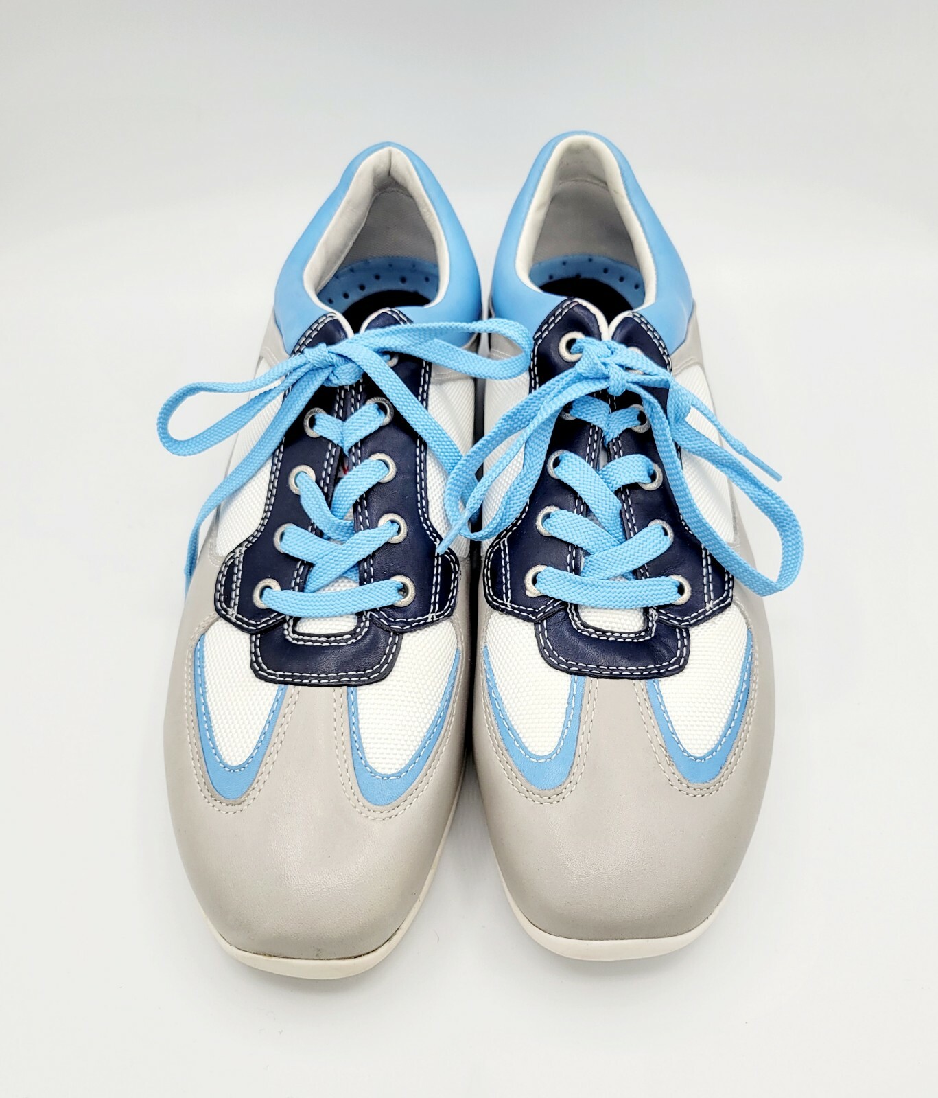 Impulse Mens Casual Atheltic Shoes P5058 Leather Upper Size 11M Blue Gray White