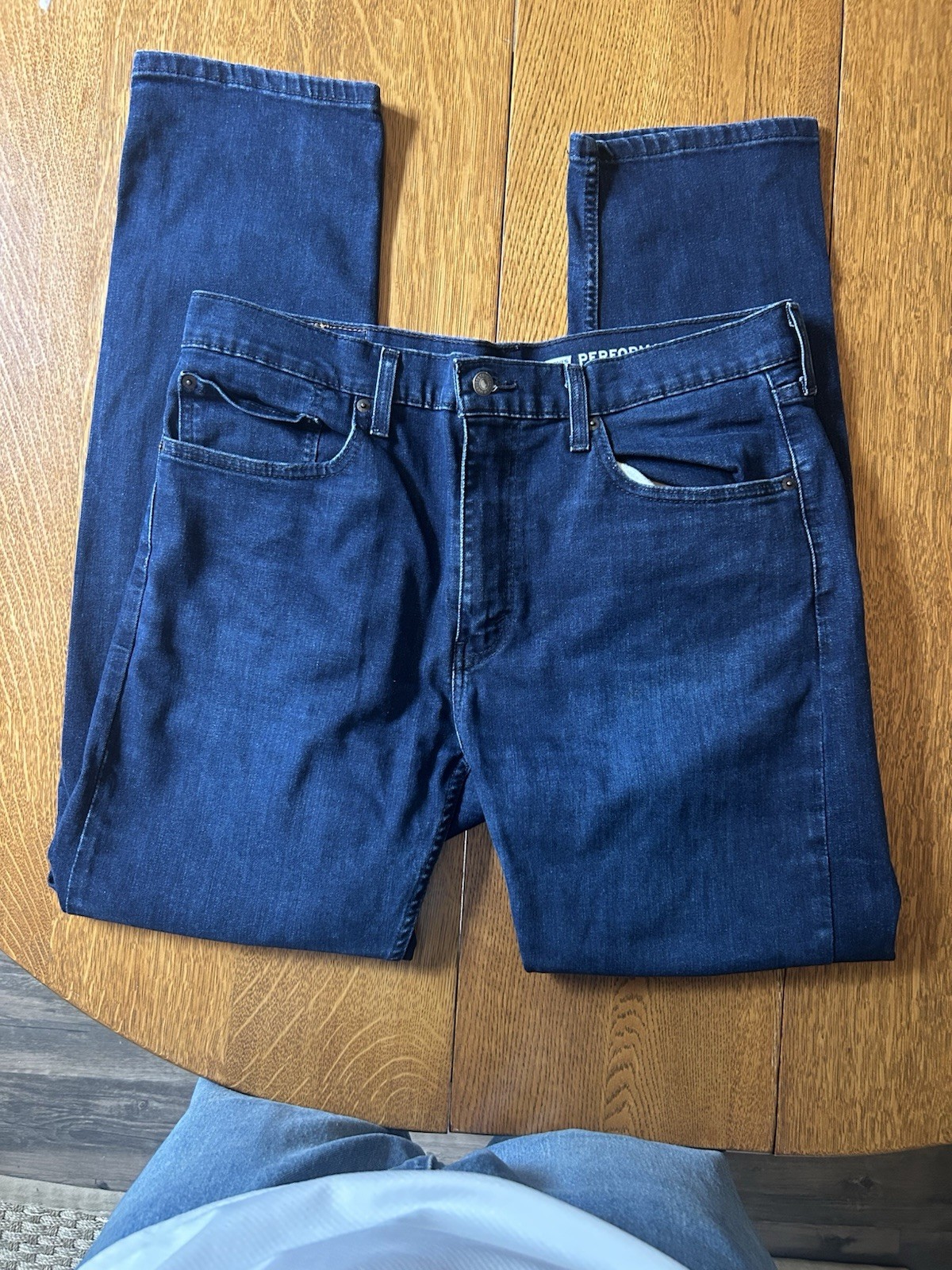 Levi’s 502 Mens Blue Medium Wash Stretch Denim Tapered Leg Jeans Size 36×34