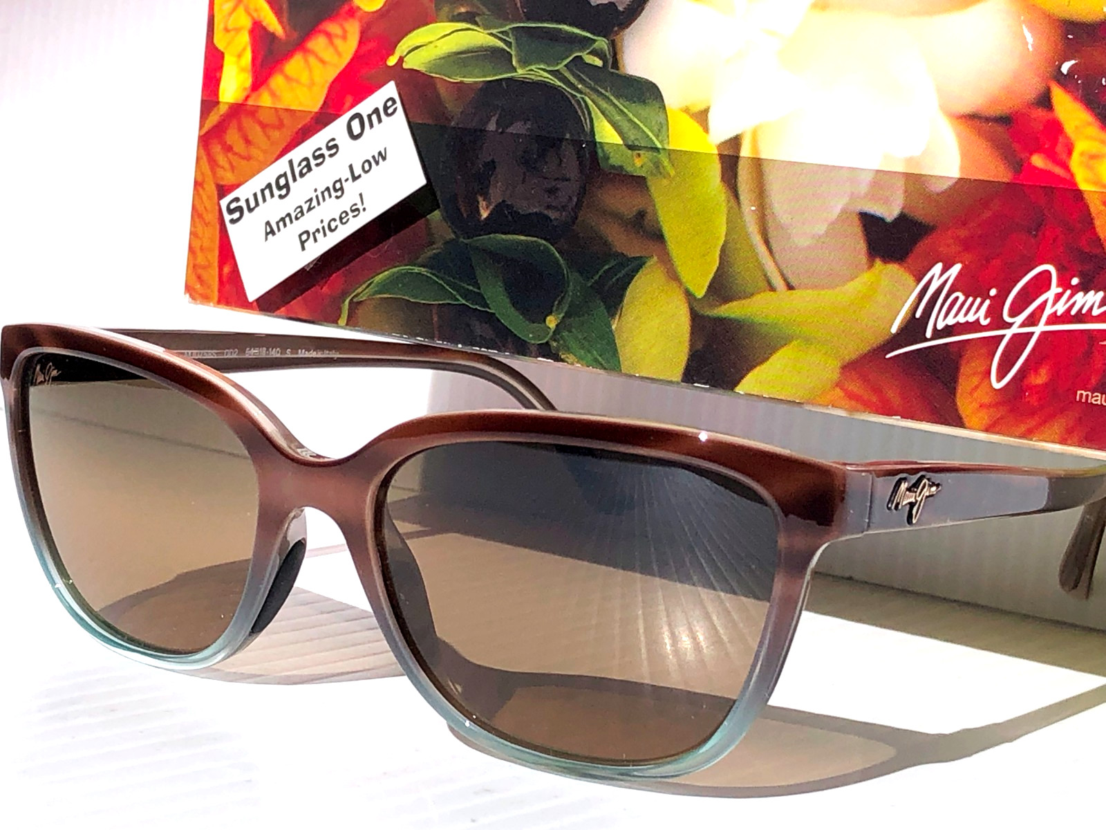 NEW Maui Jim HONI Sandstone & Blue POLARIZED HCL Bronze GLASS Sunglass HS758-22B