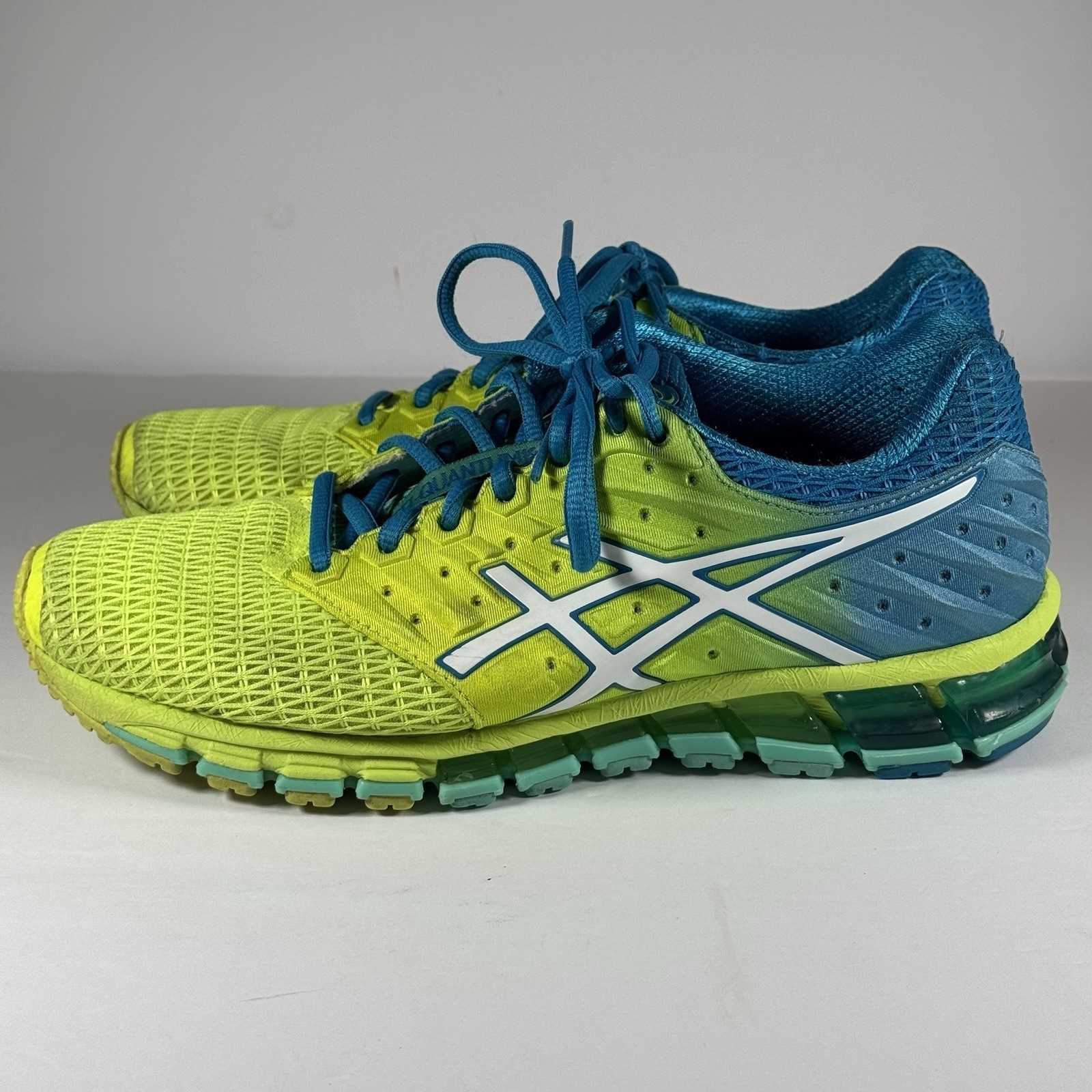 Asics Gel-Quantum 180 2 Lime Green Blue Running Shoes T6G7N Women’s 8.5